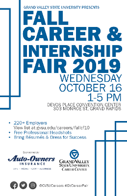 GVSU Fall 2019 Career & Internship Fair